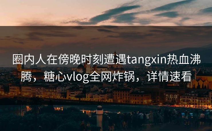 圈内人在傍晚时刻遭遇tangxin热血沸腾，糖心vlog全网炸锅，详情速看